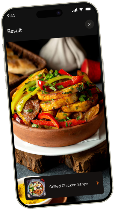 DietLenz App - Food Result Screen